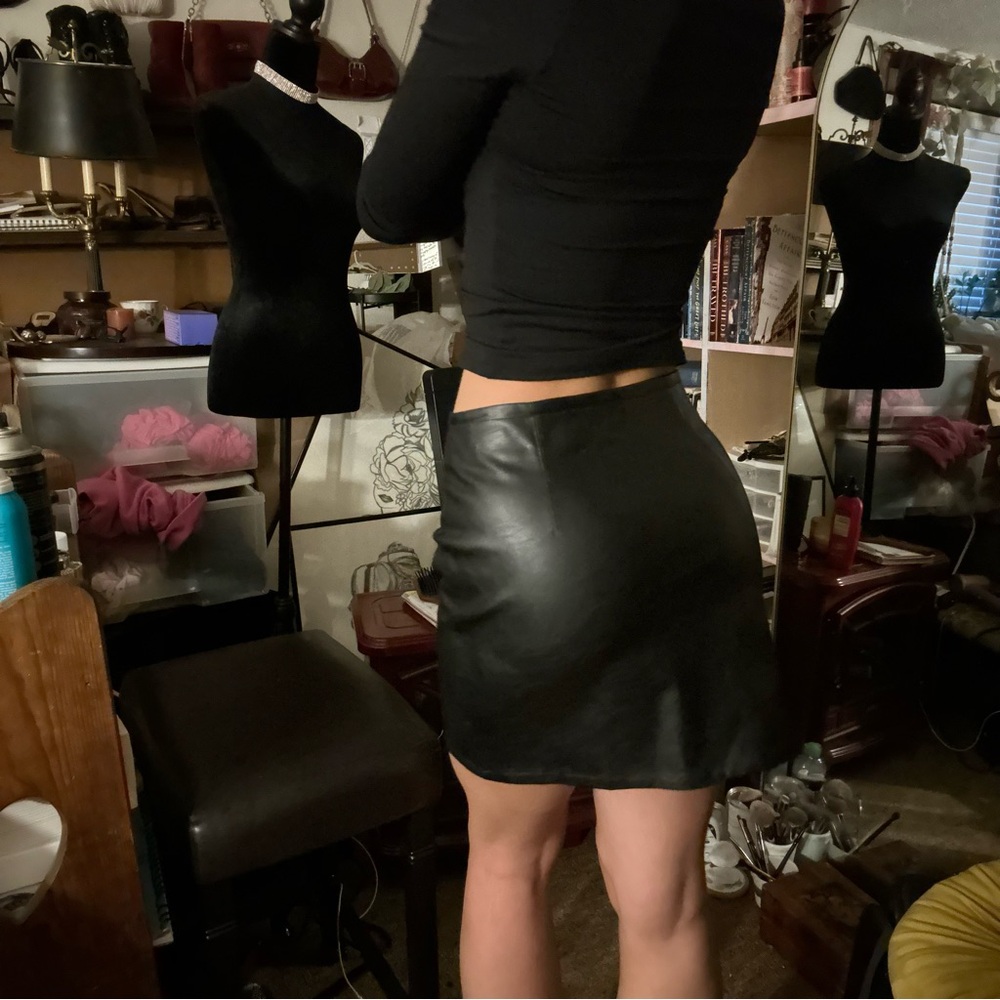 HYFVE Black Faux Leather Mini Skirt - Picture 3 of 5